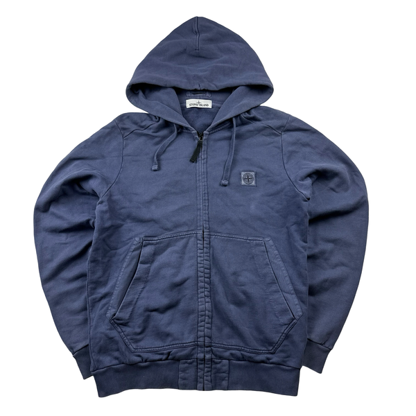 Stone island zip hoodie navy on sale