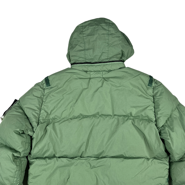 Stone Island 2022 Pale Green Crinkle R-NY Down Puffer Jacket - Large