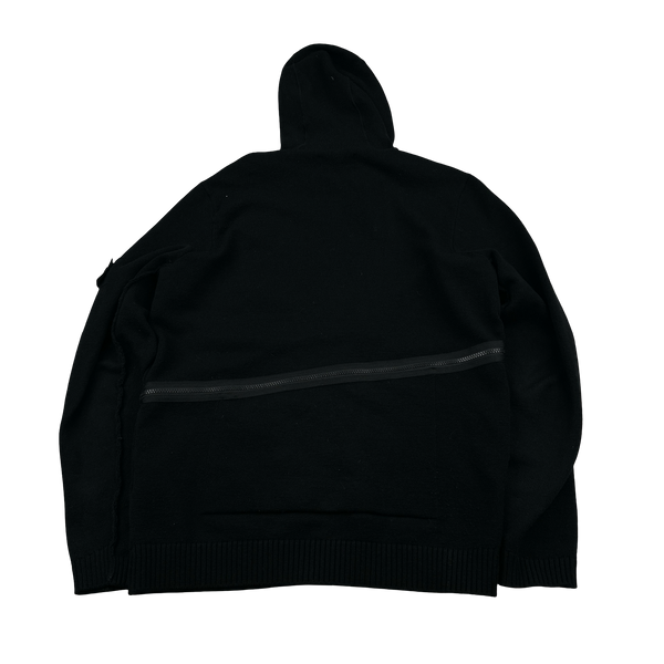 Stone Island 2017 Black Knit Wool Shadow Project Hoodie - Large