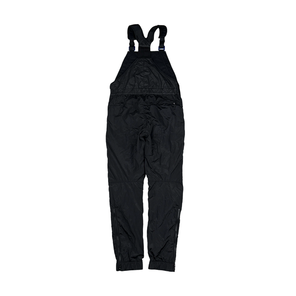 Stone Island Black Mussola Gommato Centre Badge Dungarees - Small