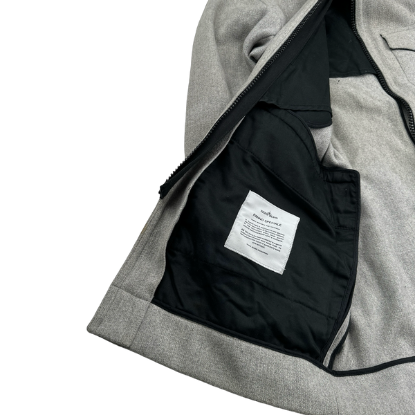 Stone Island 2017 Grey Panno Speciale Long Wool Jacket - Large