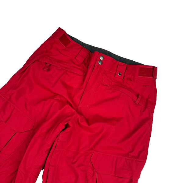 North Face Red Thick Ski Cargo Trousers - Large