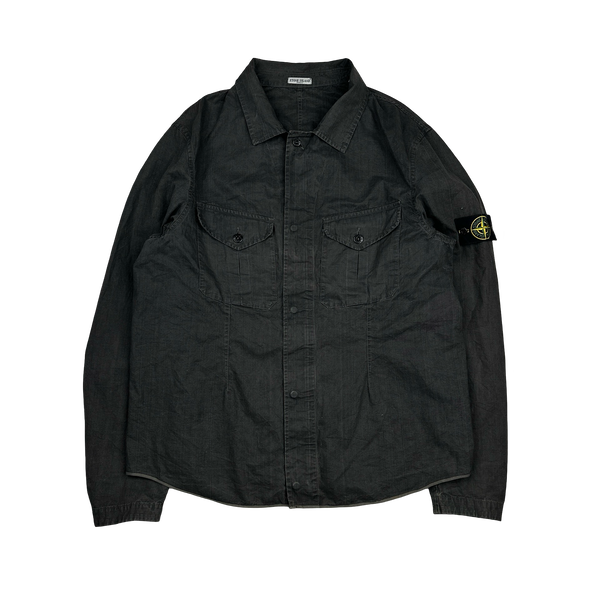 Stone Island 2006 Laminated Cotton Overshirt - XXL