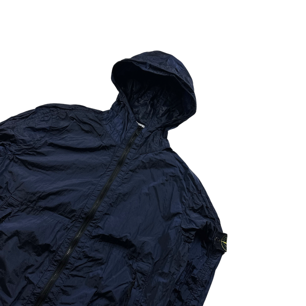 Stone Island 2018 Navy Nylon Metal Watro Hooded Jacket - Large