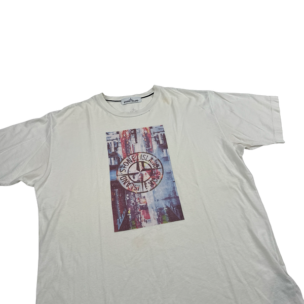 Stone Island 2017 White Graphic T Shirt - XL