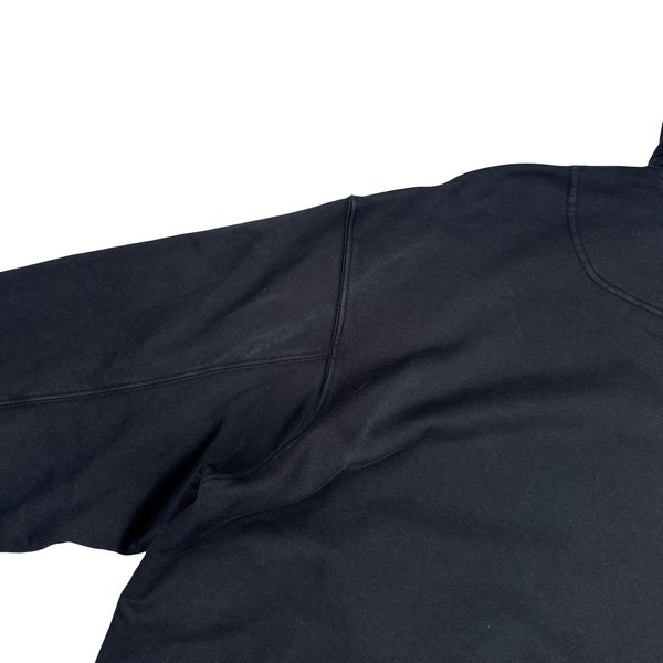 Stone Island 2022 Black Buttoned Hood Spellout Hoodie - XL