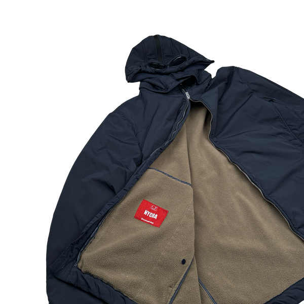 CP Company Navy Fleece Lined Nycra Stretch Goggle Jacket - 3XL