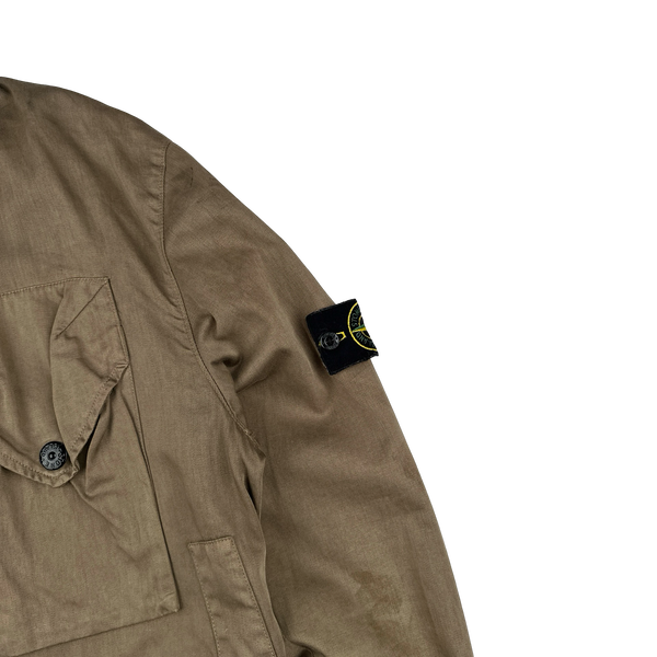 Stone Island 2002 Camel Raso Gommato Field Jacket - Large