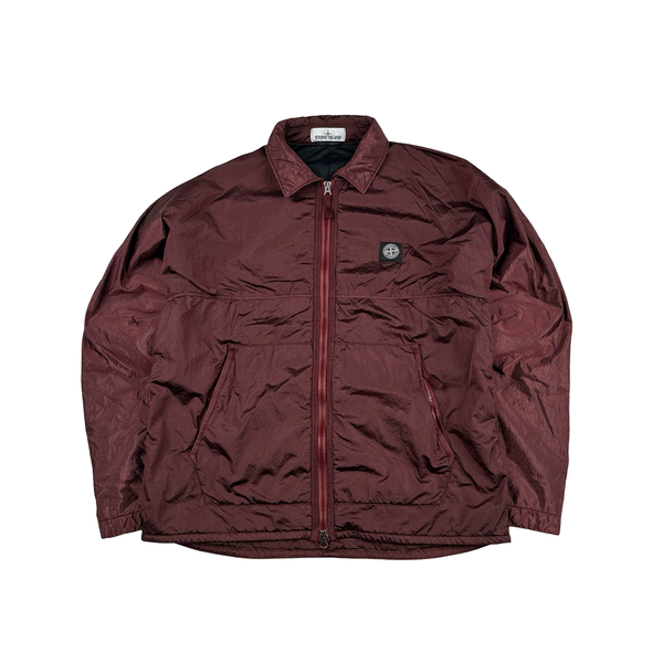 Stone Island Burgundy Red Padded Nylon Metal Jacket - Medium
