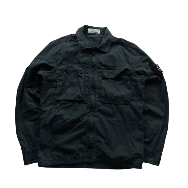Stone Island 2018 Navy Cotton Zipped Overshirt - Medium