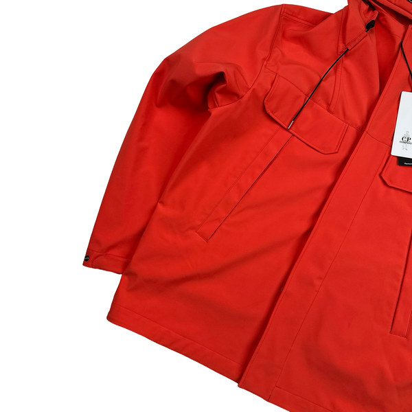 CP Company Coral Red Shell R Goggle Multi Pocket Jacket - Large