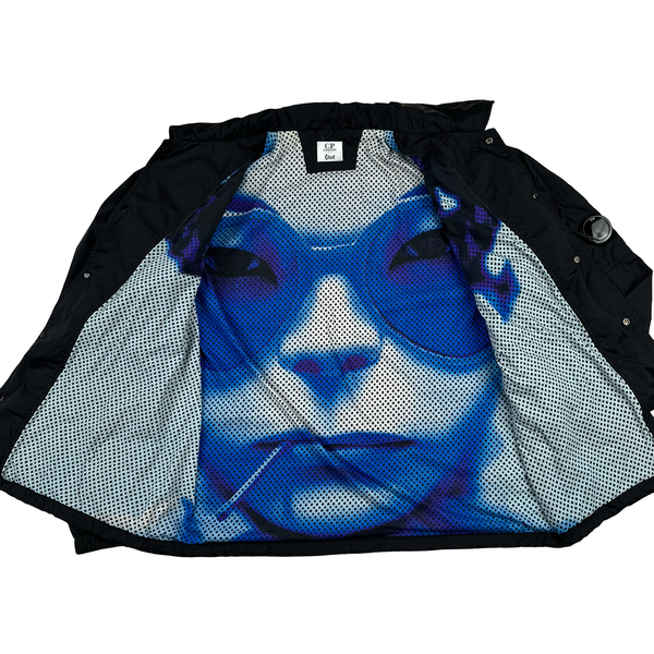 CP Company X GFoot Black Buttoned Lightweight Graphic Lining Z Spellout Lens Viewer Jacket - XL