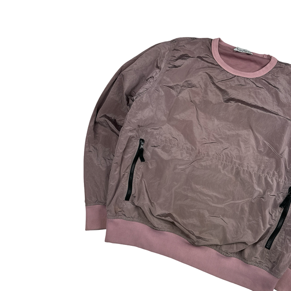 Stone Island Pink Nylon Metal Pullover Jumper - Medium