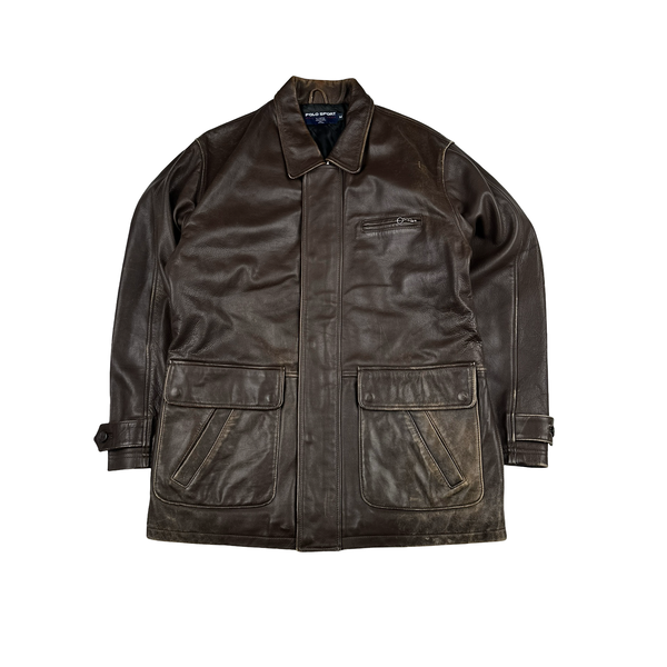 Ralph Lauren Brown Heavyweight Leather Jacket - Medium