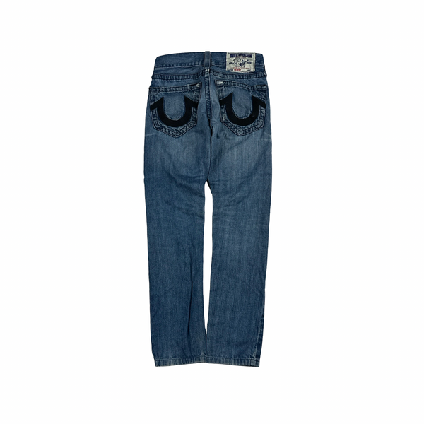 True Religion Skinny Contrast Stitch Horseshoe Denim Jeans - 27"