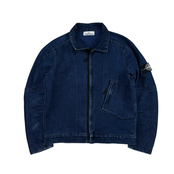 Stone Island 2016 Polypropylene Denim Zipped High Neck Jacket - Medium