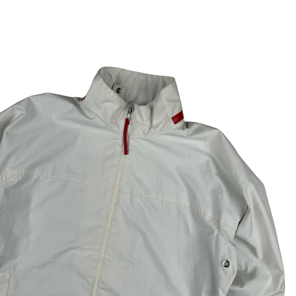 Prada Red Neck Tab White Convertible Goretex Prototype Zipped Jacket - XL