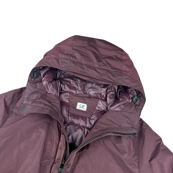 CP Company Burgundy Micro M Down Filled Jacket - Medium