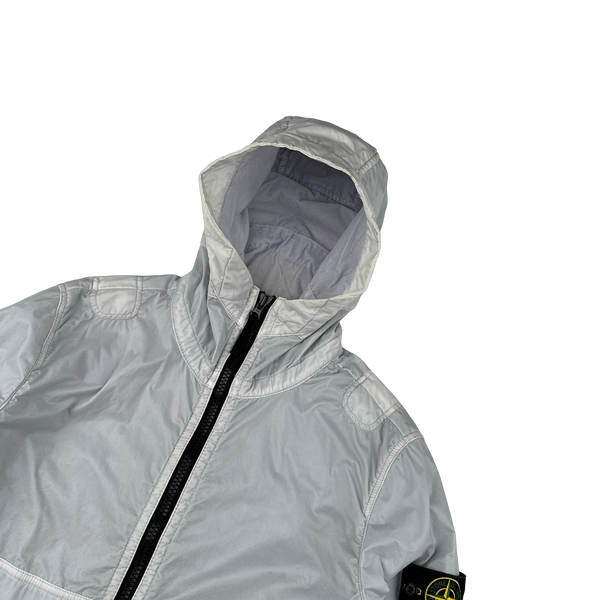 Stone Island 2018 Ice White Lamy Flock Hooded Jacket - Small