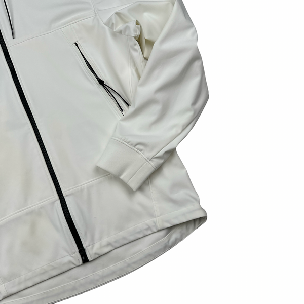 CP Company White Soft Shell Goggle Jacket - Medium