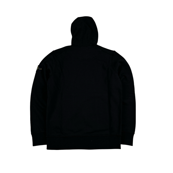 Stone Island 2020 Black Cotton Pullover Hoodie - Small