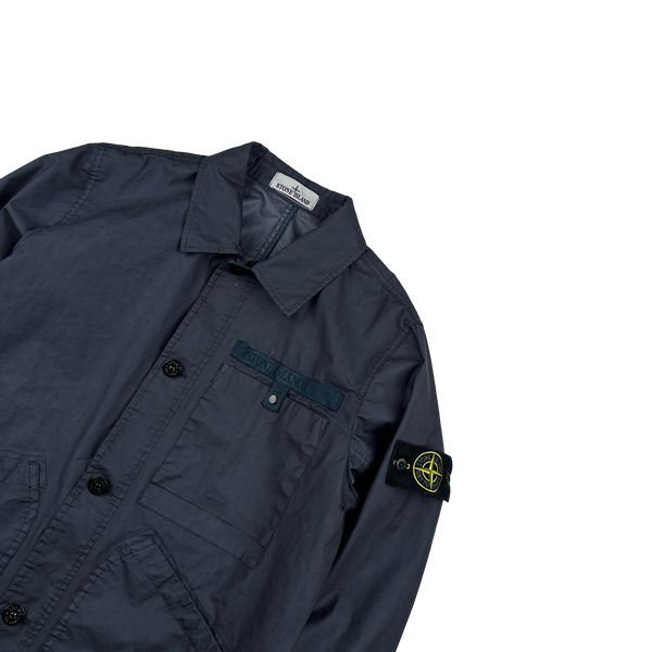 Stone Island 2022 Navy Aggressive Gommato Spellout Jacket - Medium