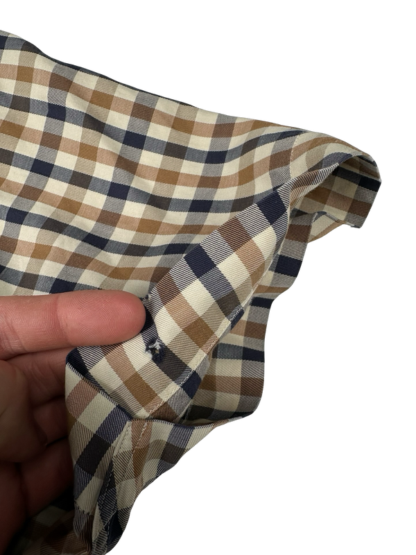 Aquascutum Classic Nova Checked Short Sleeve Shirt - XL