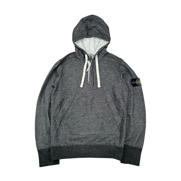 Stone Island 2015 Grey Cotton Marl Zipped Hoodie - Small
