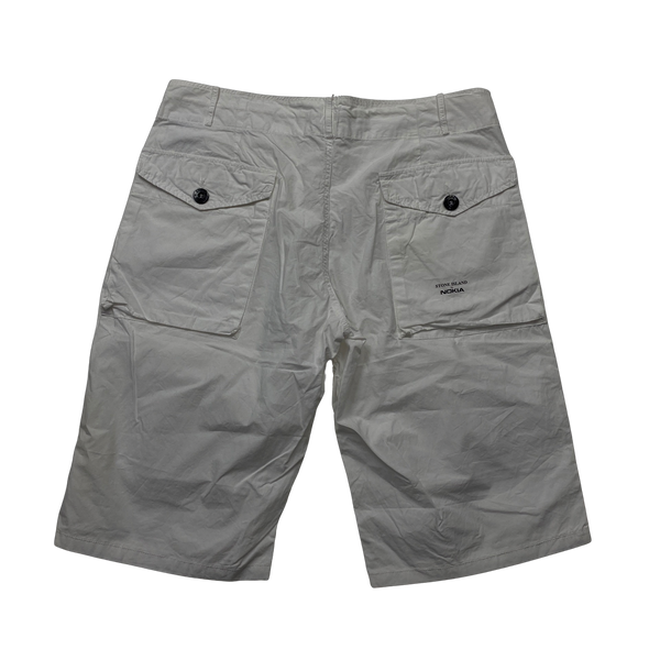 Stone Island X Nokia White Bermuda Shorts - 34"