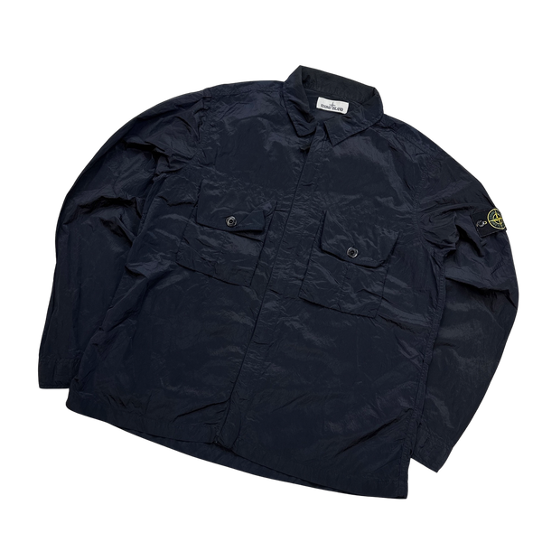 Stone Island 2017 Navy Nylon Metal Shimmer Overshirt - XL