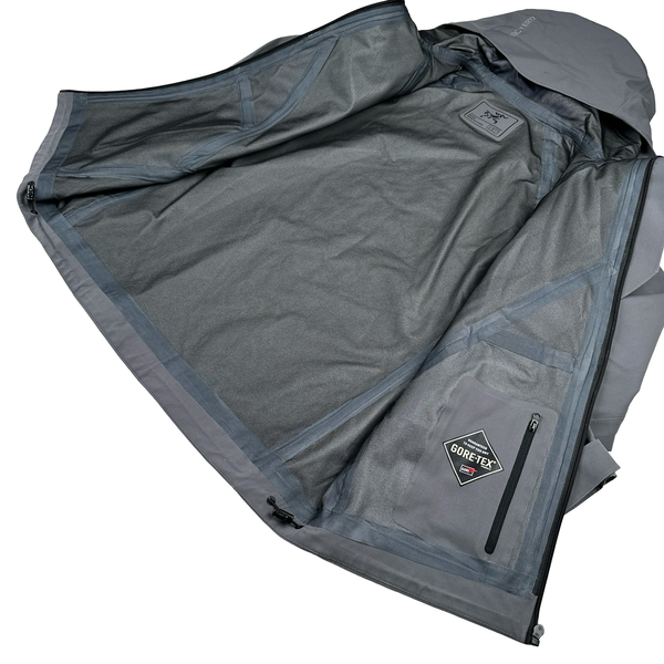 Arcteryx Gore Tex Grey Spellout Jacket - Medium
