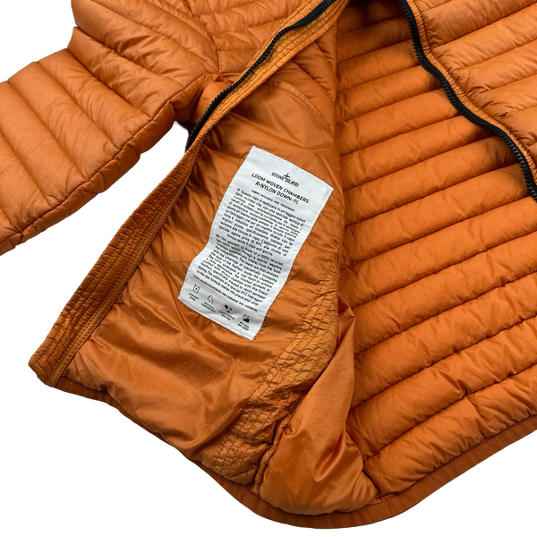 Stone Island 2023 Orange Loom Woven Down Puffer Jacket - Small