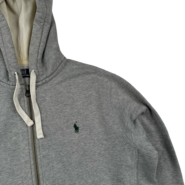 Ralph Lauren Heather Grey Zipped Hoodie - Large