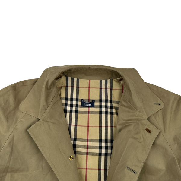 Burberry Nova Check Lined Tan Trench Coat - XL