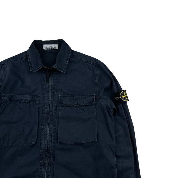 Stone Island 2018 Navy Cotton Zipped Overshirt - Medium