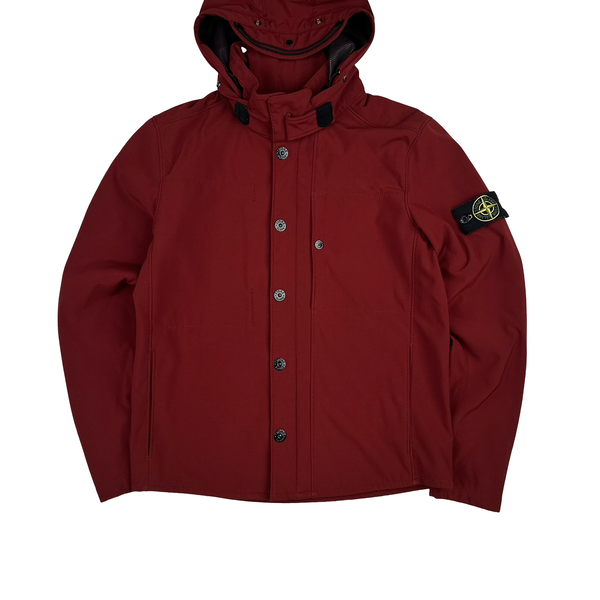 Stone Island 2012 Maroon Fleece Lined Soft Shell Jacket - Medium