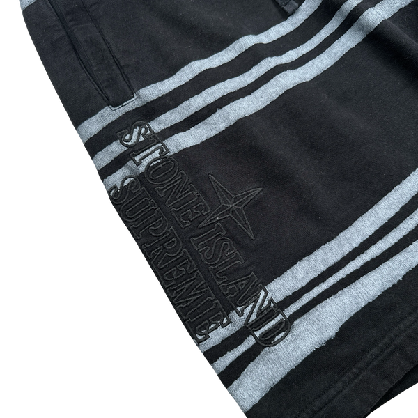 Stone Island x Supreme 2020 Striped Spellout Cotton Shorts - Small