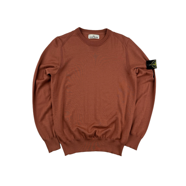 Stone Island 2020 Terracotta Crewneck Wool Knit Jumper - Medium