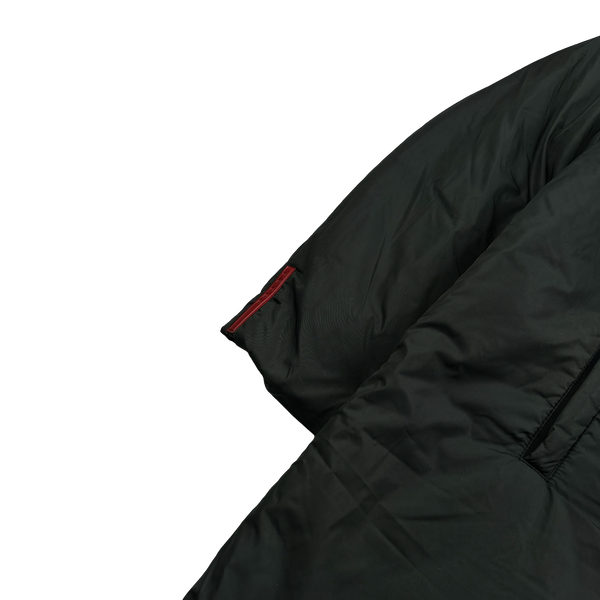Prada Dark Green Nylon Padded Long Jacket - XXL