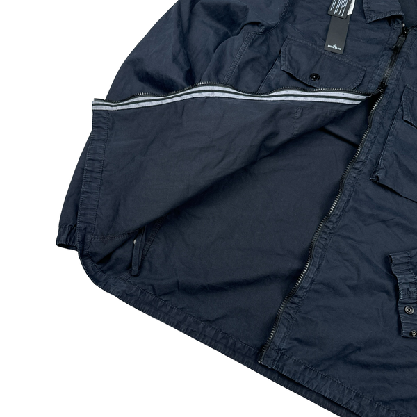 Stone Island 2021 Navy Cotton Overshirt - Large