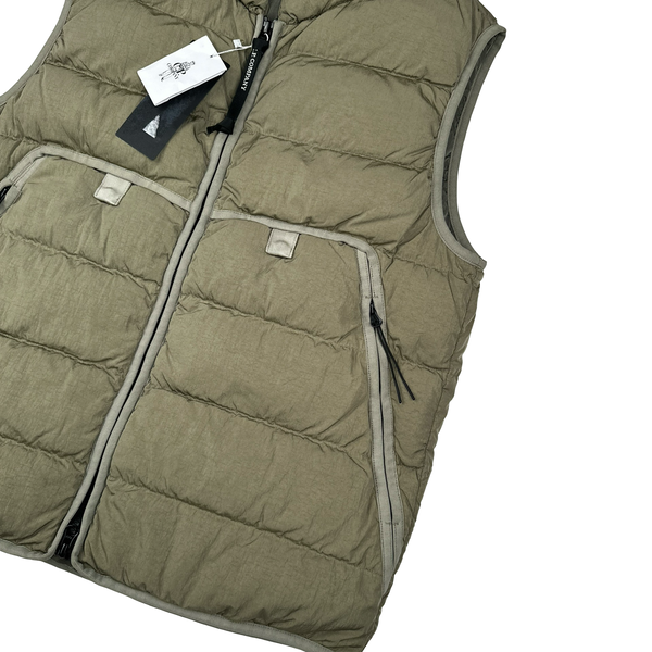 CP Company Khaki ECO CHROME-R Down Filled Puffer Gilet Jacket - Medium