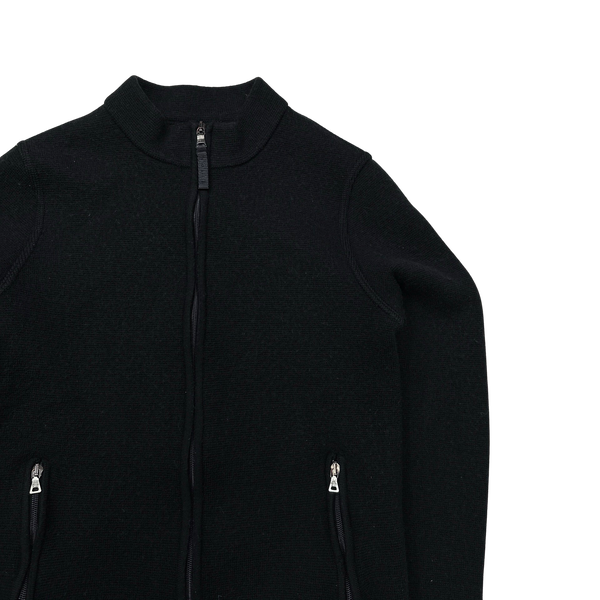 Prada Black Wool Zipped Cardigan - XS