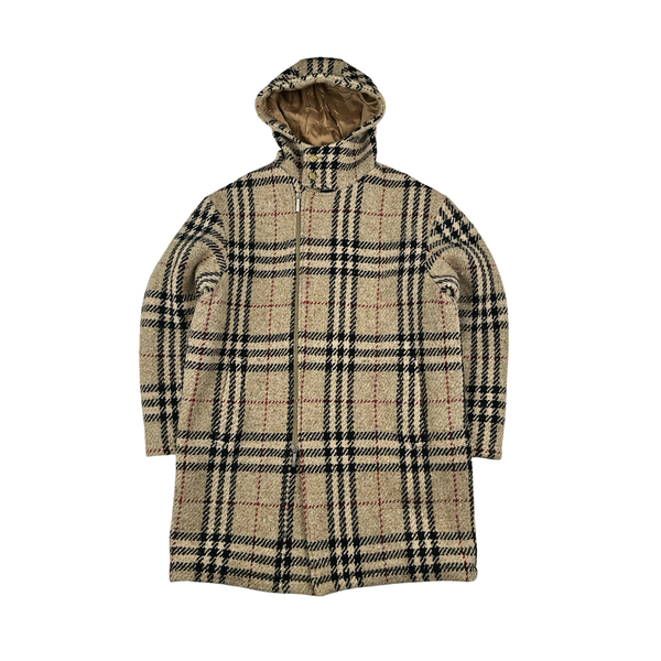 Burberry Archive 2008 Checked Wool Hooded Duffle Coat - Large