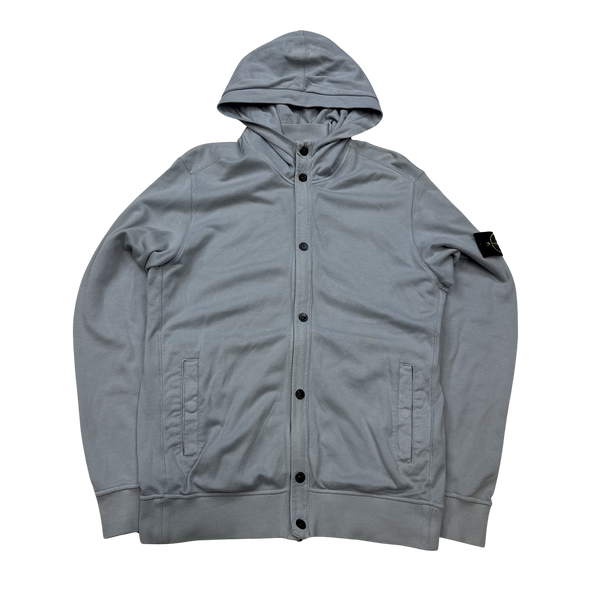 Stone Island Grey 2014 Buttoned Hoodie - Large
