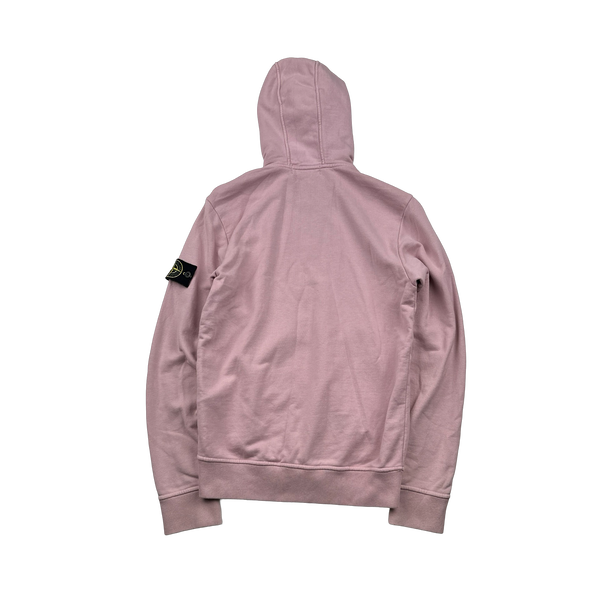 Stone Island 2017 Pink Cotton Zipped Hoodie - Small