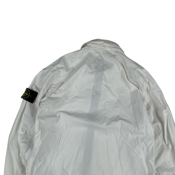 Stone Island 2018 White Cotton Zipped Overshirt - Medium