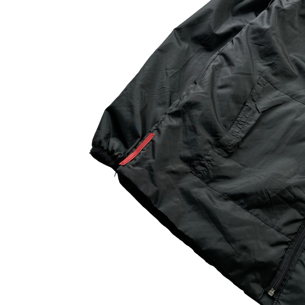 Prada Black Nylon Down Padded Bomber Jacket - XXL