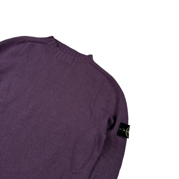 Stone Island 2020 Purple Wool Pullover Mock Neck Jumper - XL