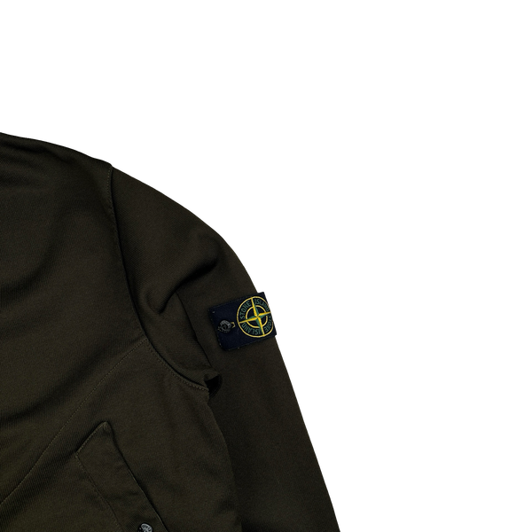 Stone Island Vintage 2004 Khaki Poly Ribbed Zipped Track Top - Large