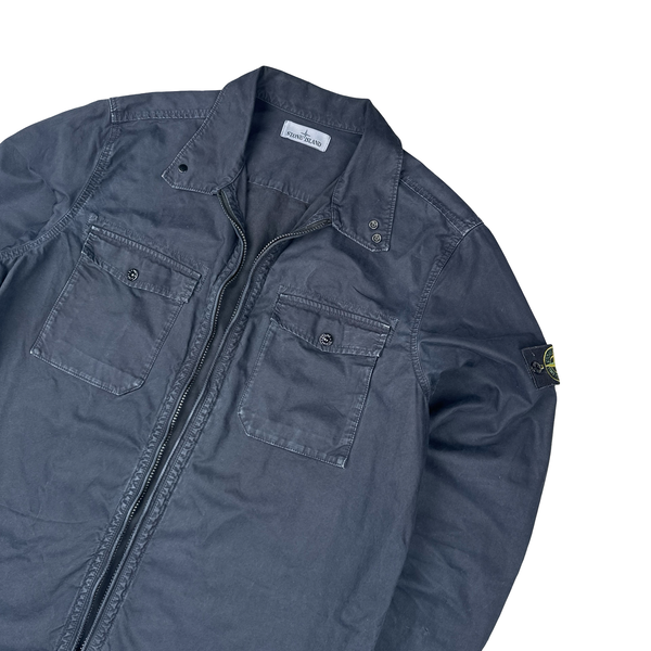 Stone Island 2015 Navy Thick Cotton Overshirt - XXL